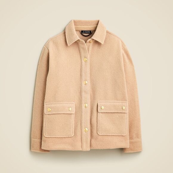 J. Crew Jackets & Blazers - J.Crew Bouclé shirt-jacket Women's Large - Sandstone Style CF098 NWOT